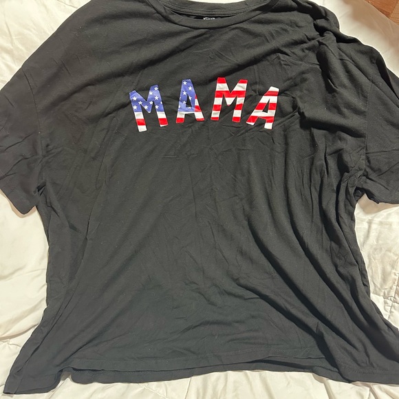 Emery Rose Tops - Emery Rose Black American Mama Shirt